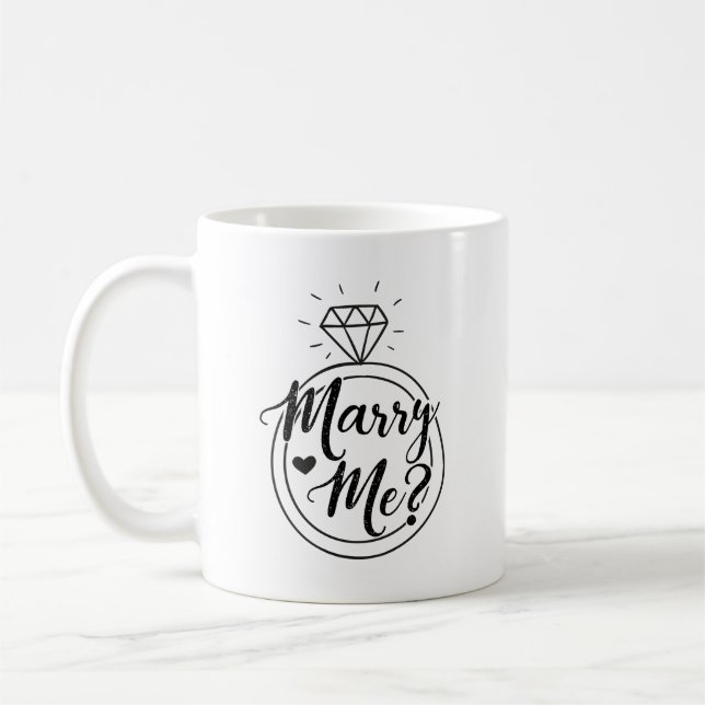 Marry Me Proposal Coffee Mug (Left)