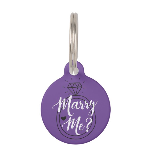 Marry Me Proposal Pet Tag (Front)