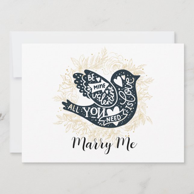 Marry Me Proposal Valentines Day  Holiday Card (Front)
