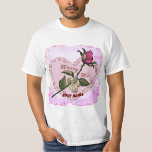 Marry Me Rings Rose wedding t-shirt