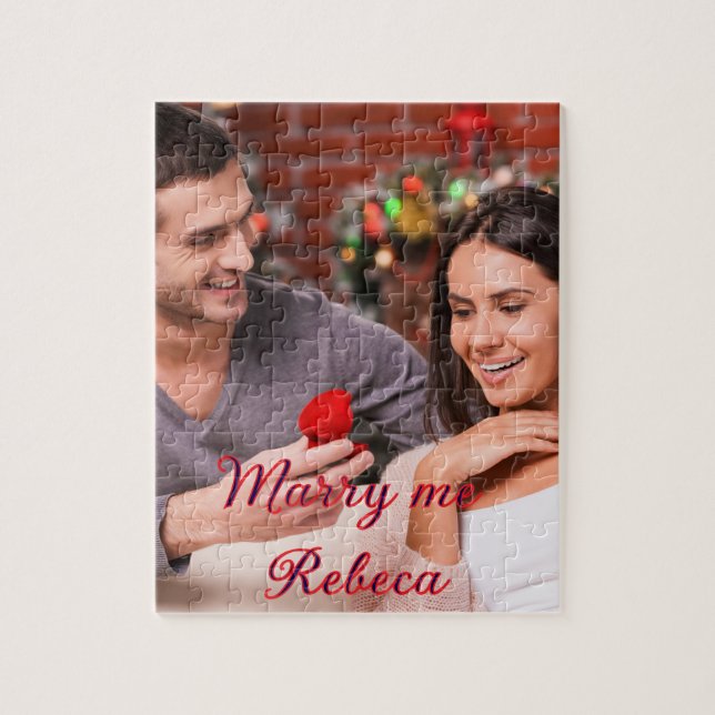 Marry me Romantic Proposal Personalise Jigsaw Puzzle (Vertical)