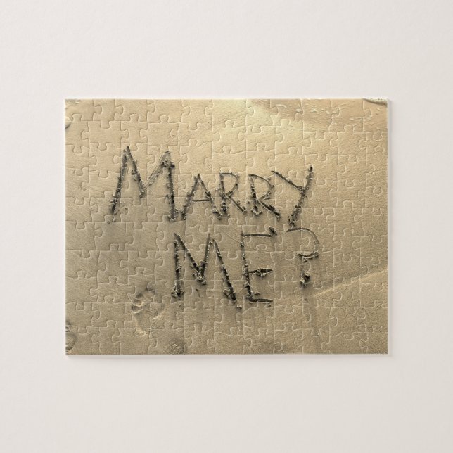 Marry Me Sand Marriage Proposal Jigsaw Puzzle (Horizontal)