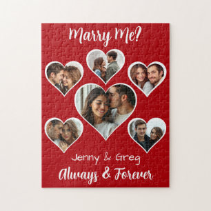 Marry Me?  Six Photo Template Proposal Jigsaw Puzzle