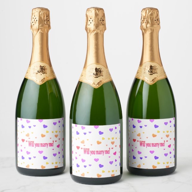 Marry me, sparkling wine label (Bottles)