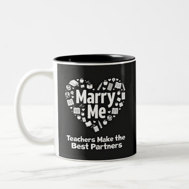 Marry Me Teacher Two-Tone Coffee Mug (Left)