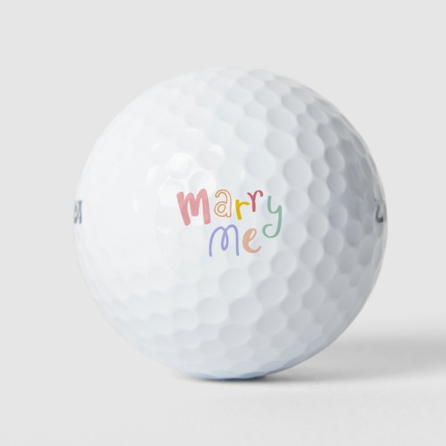 Marry me text typography doodle font golf balls (Front)
