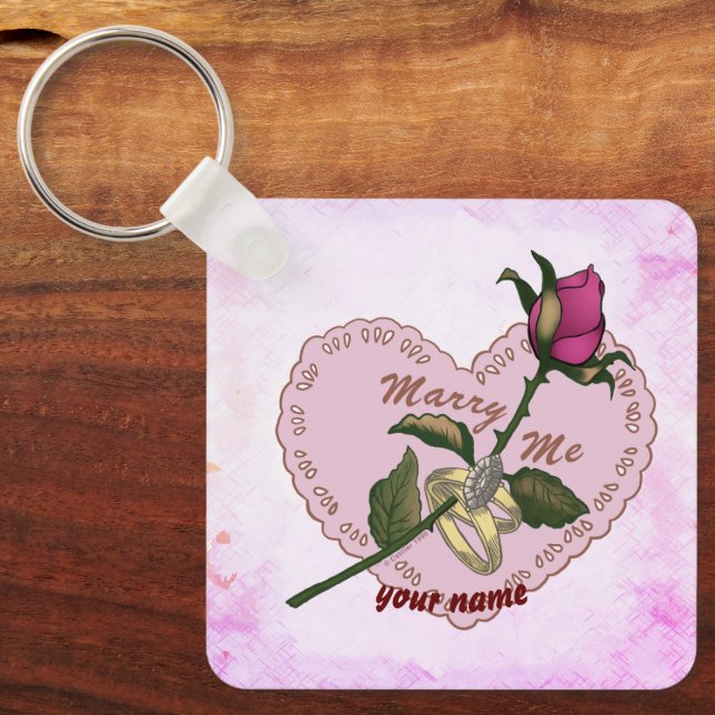 Marry Me  wedding keychain (Front)
