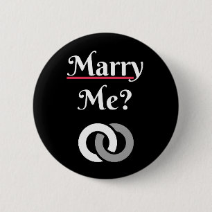 Marry Me? Wedding Proposal LOVE 6 Cm Round Badge