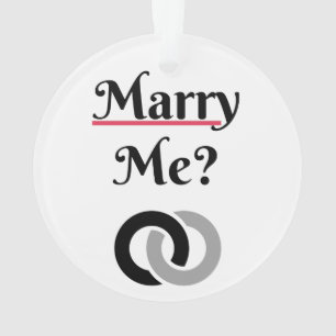 Marry Me? Wedding Proposal LOVE Ornament