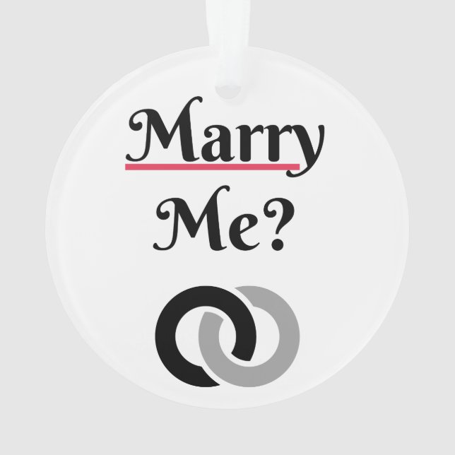 Marry Me? Wedding Proposal LOVE Ornament (Back)