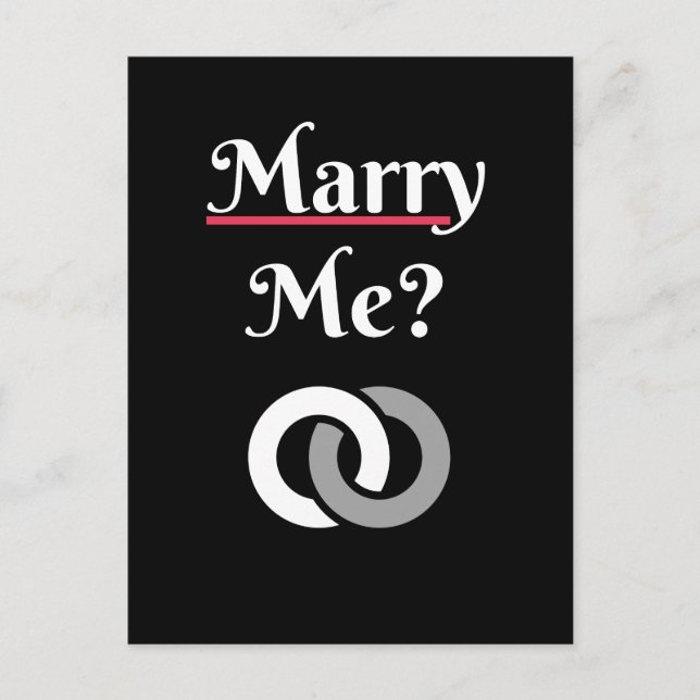 Marry Me? Wedding Proposal LOVE Postcard (Front)