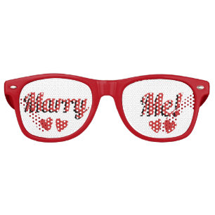 Marry Me Wedding Proposal Retro Sunglasses