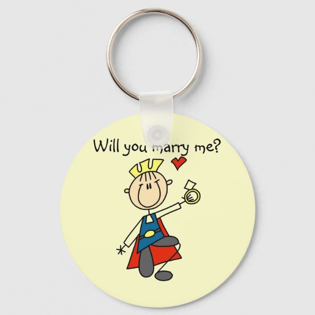 Marry Me Wedding Proposal Tshirts and Gifts Key Ring (Front)
