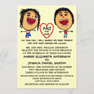 Marry My Best Friend People Cartoon Invitation