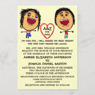 Marry My Best Friend People Cartoon Invitation