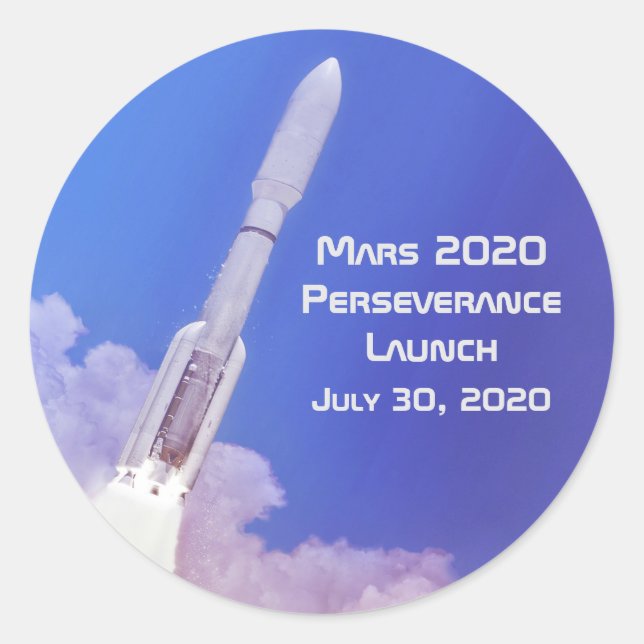 Mars 2020 Perseverance Launch Classic Round Sticker (Front)