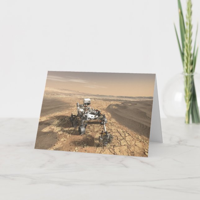 Mars 2020 Rover On The Surface Of Mars. Card (Front)