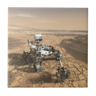 Mars 2020 Rover On The Surface Of Mars. Ceramic Tile