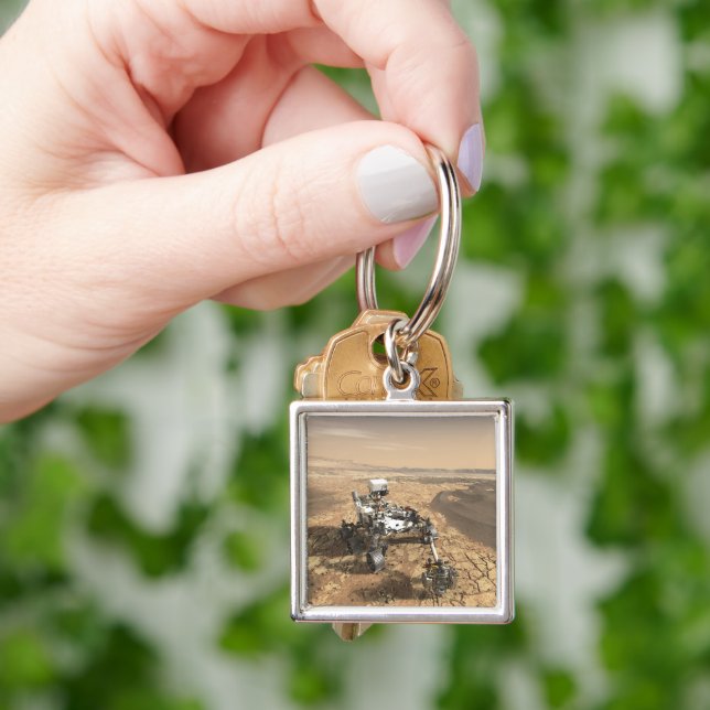 Mars 2020 Rover On The Surface Of Mars. Key Ring (Hand)