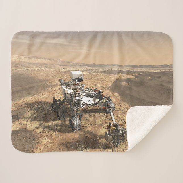 Mars 2020 Rover On The Surface Of Mars. Sherpa Blanket (Front (Horizontal))