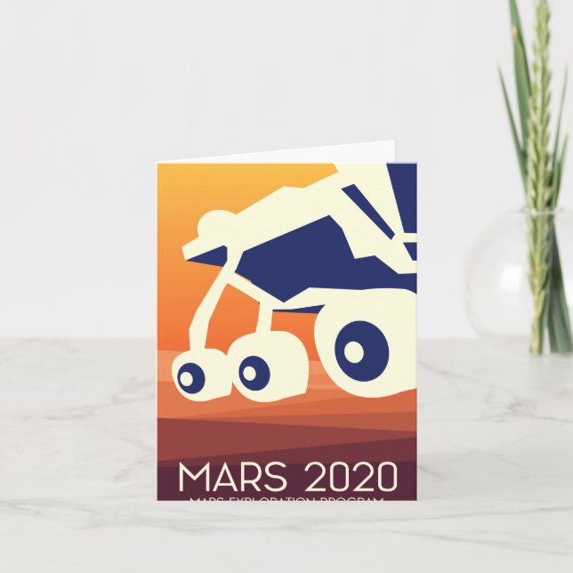 Mars 2020 Rover Space Art Holiday Card (Front)