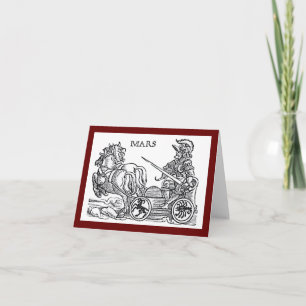Mars Ares God of War Greco Roman Chariot Cartoon Card