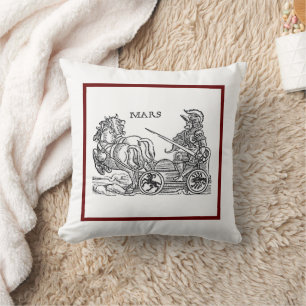 Mars Ares God of War Greco Roman Chariot Cartoon Cushion