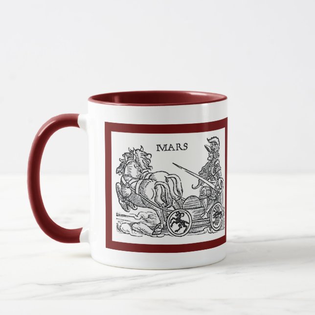 Mars Ares God of War Greco Roman Chariot Cartoon Mug (Left)