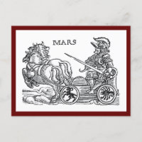 Mars Ares God of War Greco Roman Chariot Cartoon