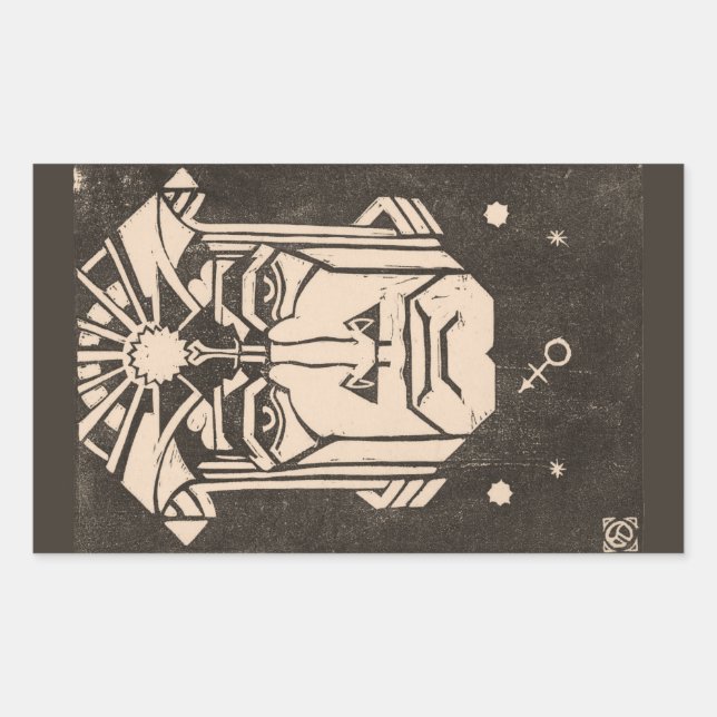 Mars Ares God of War Greek Mythology Black Rectangular Sticker (Front)