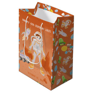 Mars astronaut boy themed birthday Party Medium Gift Bag