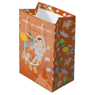 Mars astronaut boy themed birthday Party Medium Gift Bag