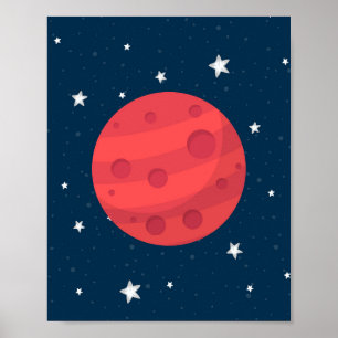 Mars Boy Nursery Print Stars Galaxy Outer Space