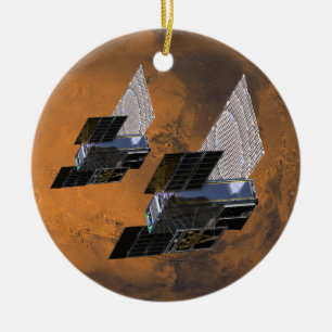 Mars Cubed by MarCO CubeSats Ceramic Ornament