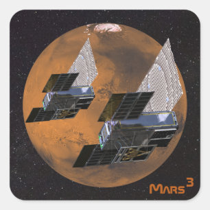 Mars Cubed by MarCO CubeSats Square Sticker