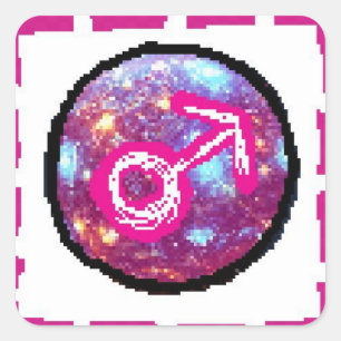 Mars Day Square Sticker