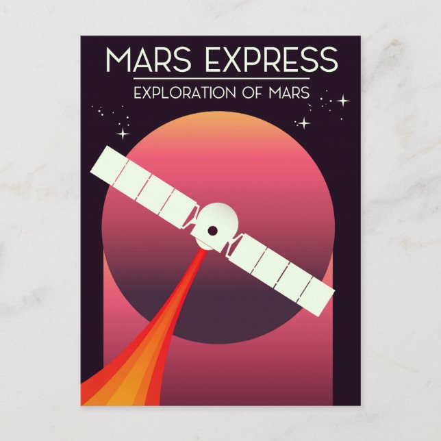 Mars Express - Exploration of Mars Space Art. Postcard (Front)