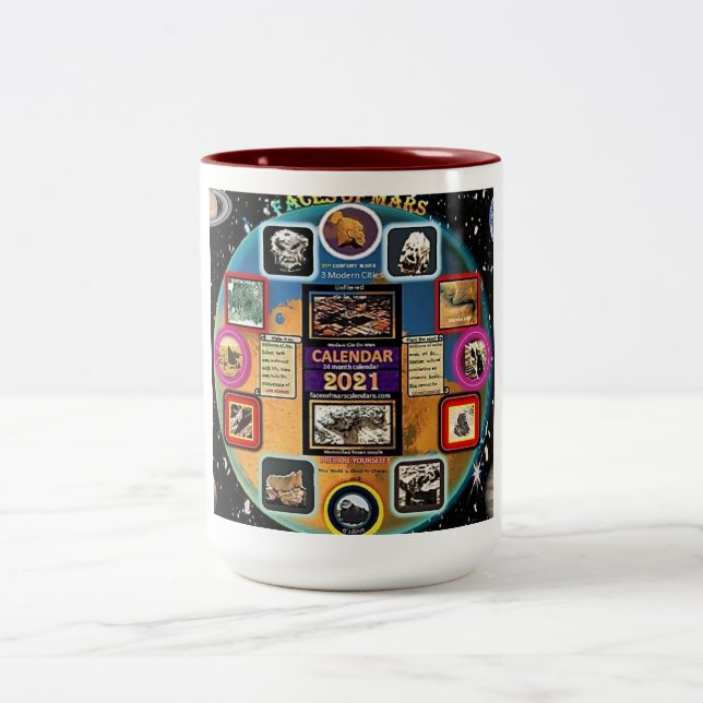 Mar's Faces Two-Tone Coffee Mug (Center)