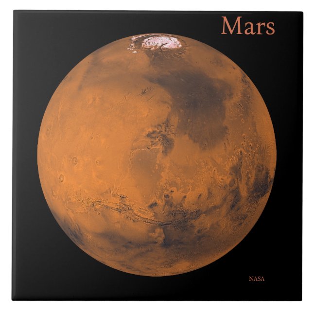 Mars Globe by NASA Ceramic Tile (Front)
