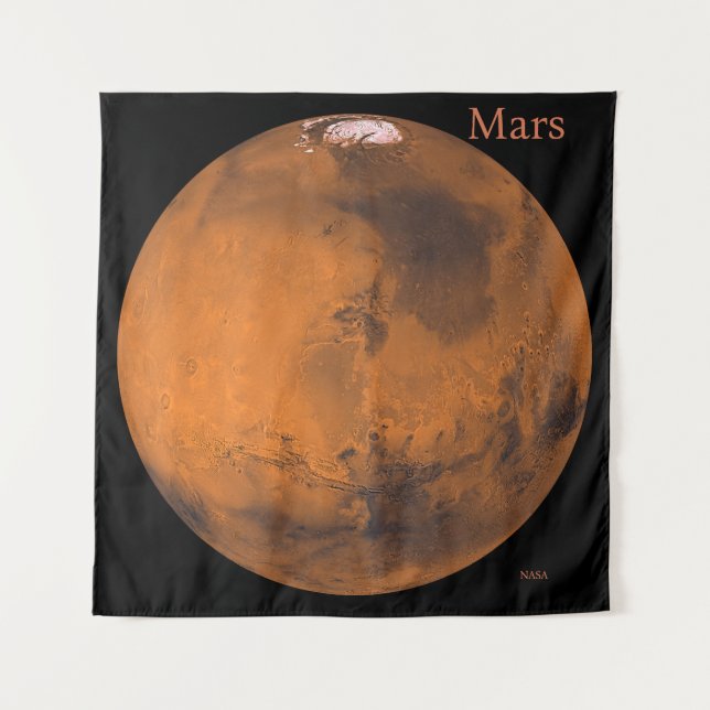 Mars Globe by NASA Tapestry (Front)