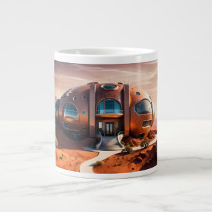Mars Habitat Alpha – AI Sci-Fi Architecture Large Coffee Mug