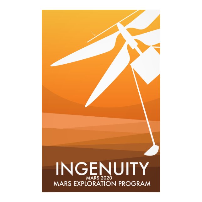 Mars Helicopter Ingenuity space art Photo Print (Front)