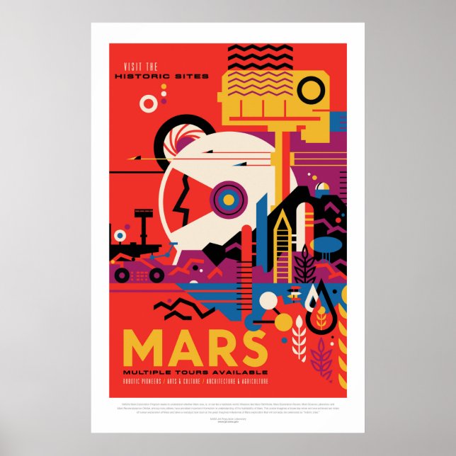 Mars Historic Sight vacation advert space tourism Poster (Front)