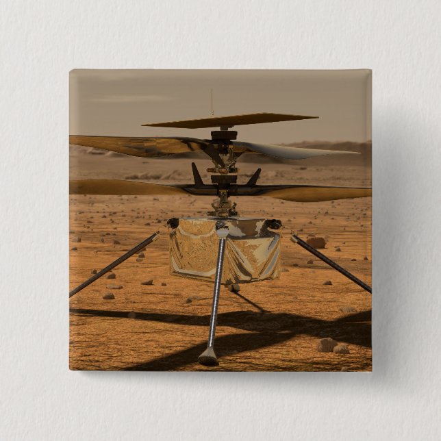 Mars Ingenuity Helicopter 15 Cm Square Badge (Front)