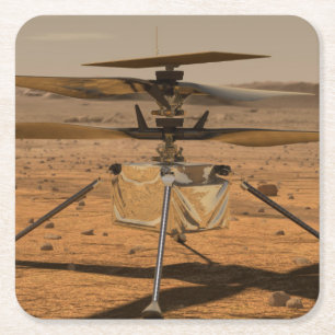 Mars Ingenuity Helicopter Square Paper Coaster
