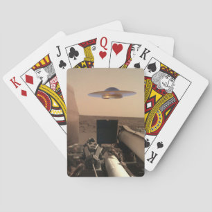 Mars InSight Alien UFO Saucer Encounter Playing Cards