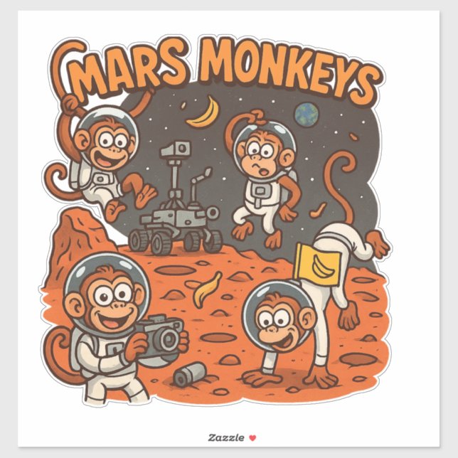 Mars Monkeys funny animal (Sheet)
