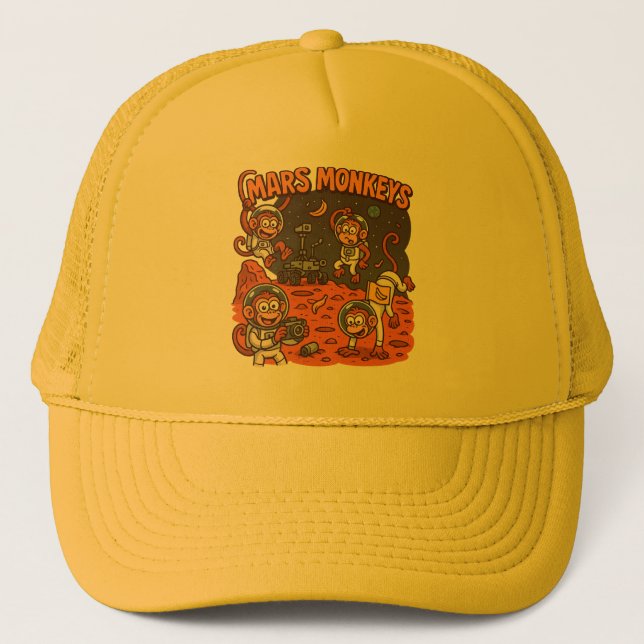 Mars Monkeys funny animal Trucker Hat (Front)