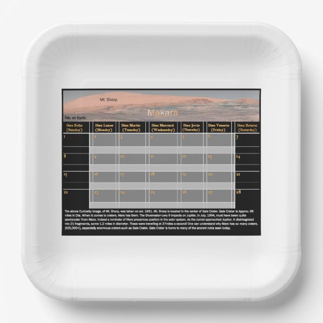 Mars: Mt. Sharp Paper Plate (Front)