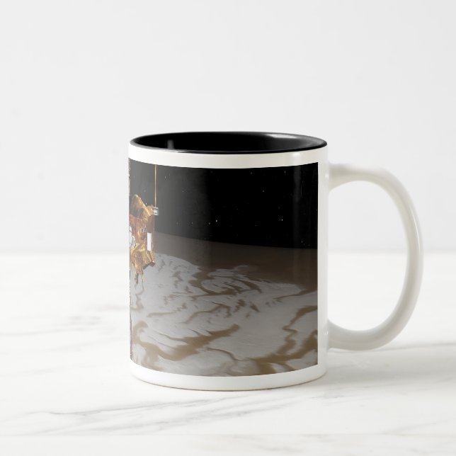Mars Odyssey spacecraft Two-Tone Coffee Mug (Right)